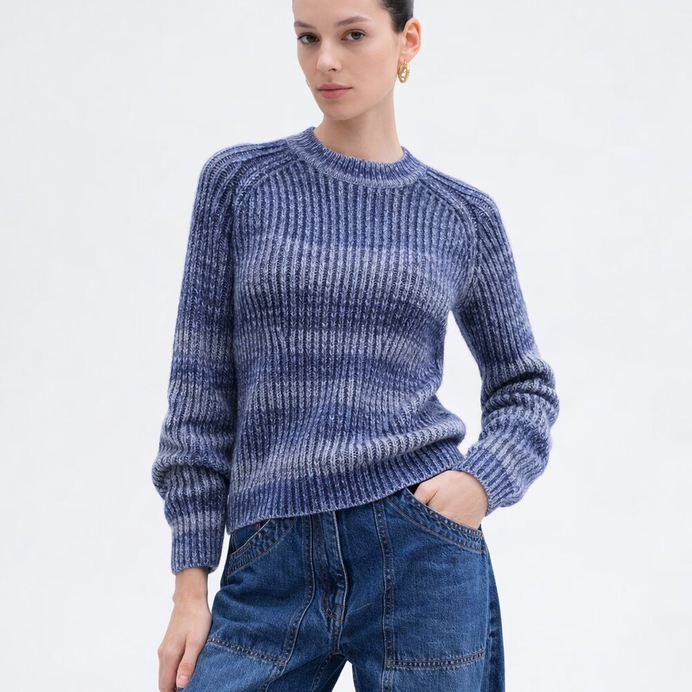 NWT NAADAM‎ Ribbed Space Dye Raglan Crewneck Sweater Medium